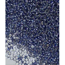 00308 Бисер прозрачный с синей полоской внутри Preciosa