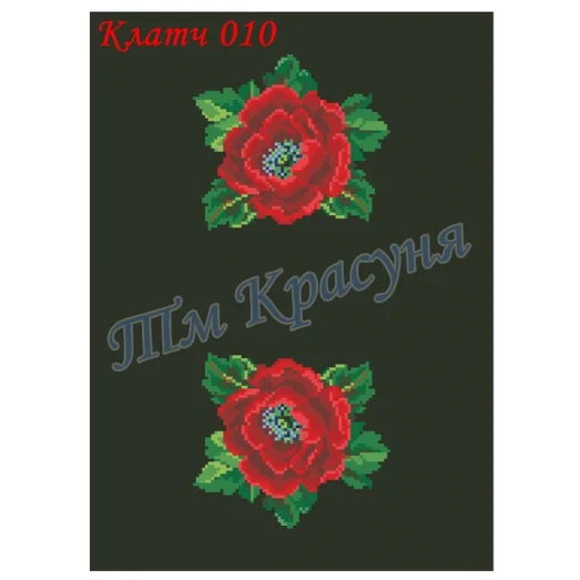 КЧ-010 (черная) Заготовка для вышивки клатча. ТМ Красуня