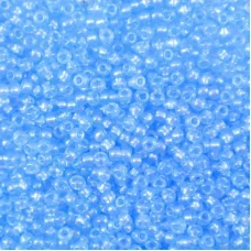 08136 Голубой с перламутровой серединкой, прозрачный Бисер Preciosa