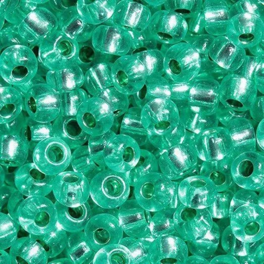 08258 Бирюзовый с серебряной серединкой, прозрачный Бисер Preciosa