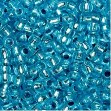 08265 Голубой с серебряной серединкой, прозрачный Бисер Preciosa