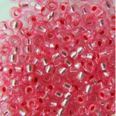 08275 Розовый, серебряная серединка Бисер Preciosa