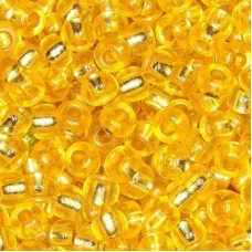 08286 Жёлтый с серебряной серединкой, прозрачный Бисер Preciosa