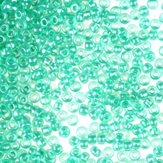 08358 Бирюзовый с перламутровой серединкой, прозрачный Бисер Preciosa