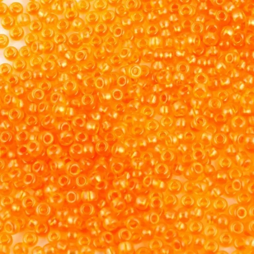 08392 Оранжевый с перламутровой серединкой, прозрачный Бисер Preciosa