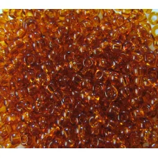 10090 Бисер прозрачный, тёмно-коричневый, натуральный