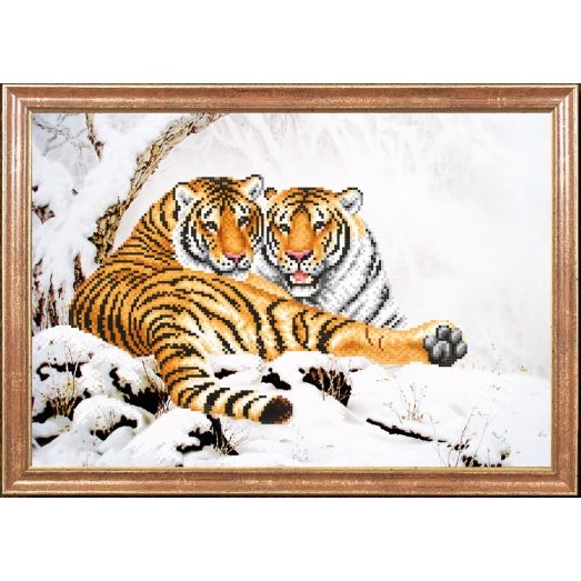 КС-103 Тигры зимой. Схема  для вышивки бисером Магия Канвы