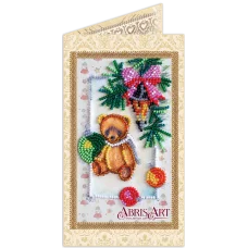 АО-104 Мишка Тедди. Набор-открытка для вышивки бисером Абрис Арт