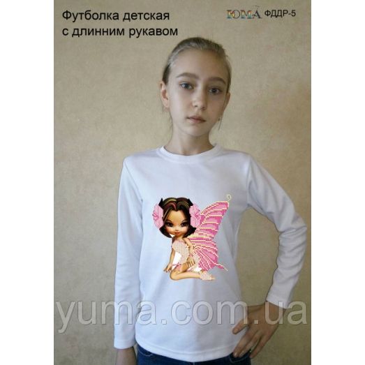 ЮМА-ФДДР-005 Детская футболка с длинным рукавом Ангелочек для вышивки 