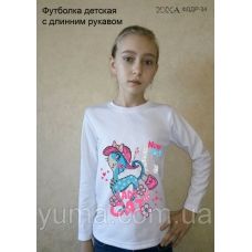 ЮМА-ФДДР-034 Детская футболка с длинным рукавом Леди Кошка для вышивки 