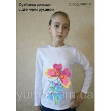 ЮМА-ФДДР-037 Детская футболка с длинным рукавом Бабочка для вышивки 