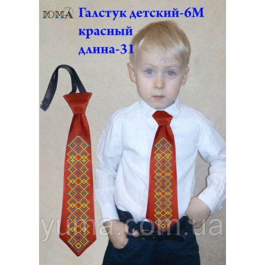 ГД-006-М Красный детский галстук под вышивку. ТМ Юма