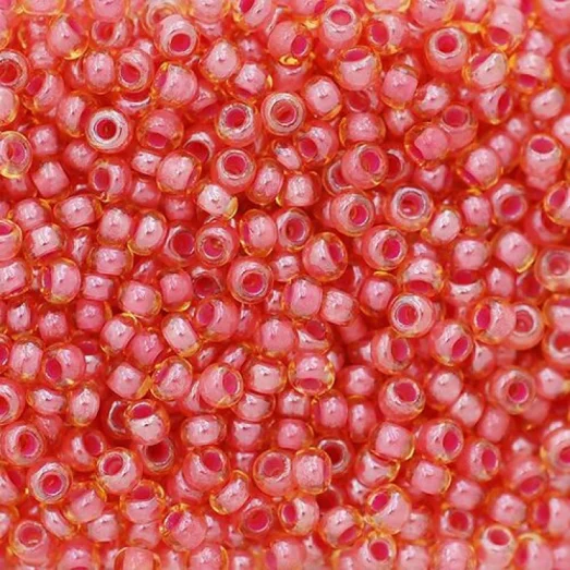 11396 Светлый топазовый с внутренним красным окрасом, прозрачный Бисер Preciosa