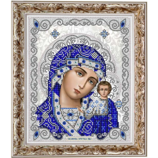 ЖС-4001 Пресвятая Богородица Казанская в жемчуге. Схема для вышивки бисером Благовест