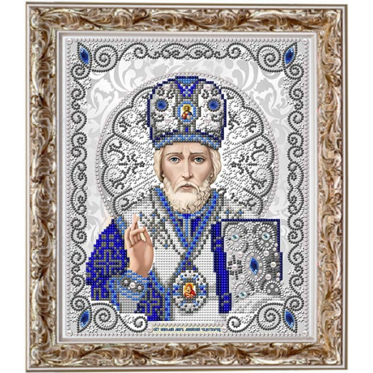ЖС-3006 Святой Николай в жемчуге, набор для вышивки бисером иконы