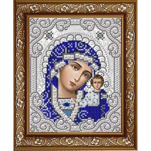ЖС-5001 Пресвятая Богородица Казанская в жемчуге. Схема для вышивки бисером Благовест