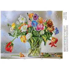ДАНА-3412 Ваза с цветами. Схема для вышивки бисером