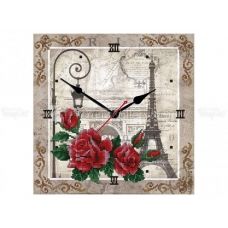 ЧВ-5378 (30*40) Часы Роза-Париж. Схема для вышивки бисером Бисерок