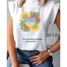 БЛ-122 Пошитая блузка Лилея под вышивку бисером или нитками. ТМ Юма