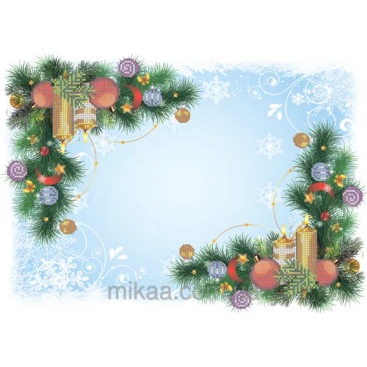 МИКА-0151 (А3) Новогодняя салфетка №4. Схема для вышивки бисером