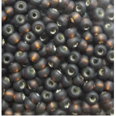 17140м Бисер Preciosa стеклянный тёмно-коричневый матовый с серебрянным прокрасом