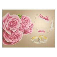 ЧВ-7061 Свадебная метрика с розами. Схема для вышивки бисером. Бисерок