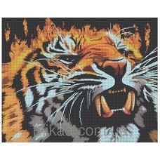 МИКА-0186 (А3) Огненный тигр. Схема для вышивки бисером 