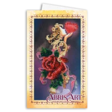 АОМ-011 Открытка-конверт. Бархат розы. Абрис Арт
