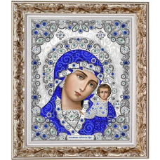 ЖК-4003 Богородица Казанская в хрустальных камнях. Схема для вышивки бисером Благовест