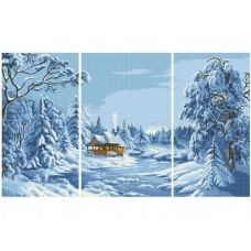 ЧМ-А2-039 Триптих Голубая зима. Схема для вышивки бисером Бисерок