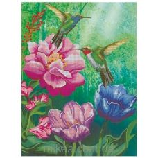 МИКА-0336 (А3) Цветущий сад колибри ч2. Схема для вышивки бисером