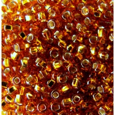 17090 Бисер коричневый, серебряная серединка.