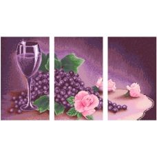 АМТ-002 Фиолетовый триптих. Набор для алмазной выкладки камнями. Княгиня Ольга
