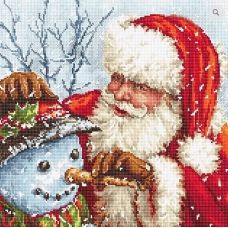 LETI 919 Дед Мороз и Снеговик. Набор для вышивки крестом. Luca-s 