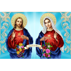 АХ2-029 Непорочное сердце Марии и св. сердце Иисуса. Схема для вышивки бисером. А-Строчка