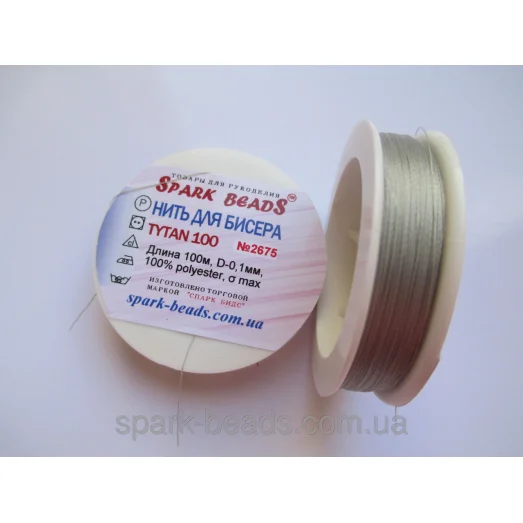 БН-2675 Нить для бисера, Титан, цвет серый светлый