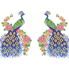 ВРФ-011 Водорастворимый флизелин - Павлины. ТМ ЮМА