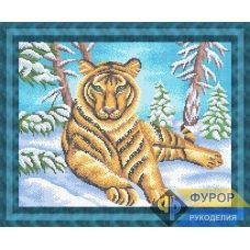 ФР-ЖБп3-143 Тигр в лесу зимой. Схема для вышивки бисером ТМ Фурор