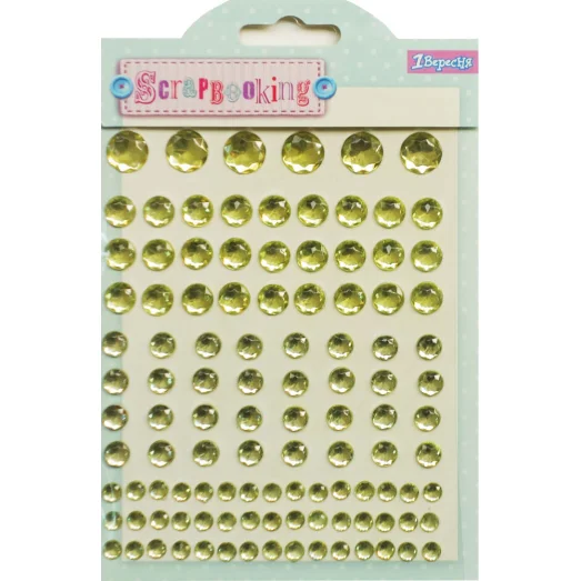 НСК-001 Набор страз декоративных на клеевой основе, лимонные