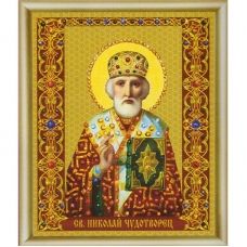 КСИ-133 Икона святителя Николая Чудотворца. Набор для изготовления иконы со стразами ТМ Чаривна Мить