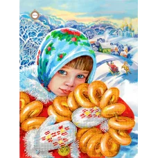 СЛ-3426 Масленичные забавы. Схема для вышивки бисером ТМ Миледи