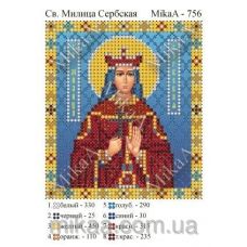 МИКА-0756 (А6) Святая Милица Сербская. Схема для вышивки бисером