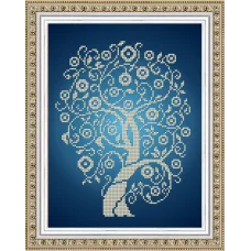 К-4025 Дерево изобилия и достатка в серебре. Схема для вышивки бисером Благовест