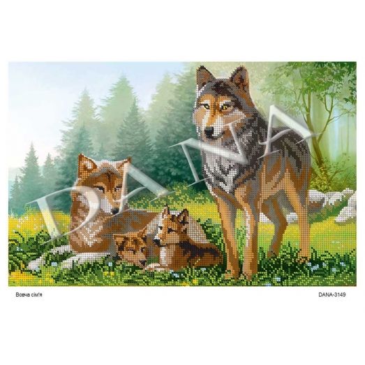 ДАНА-3149 Волчья семья. Схема для вышивки бисером