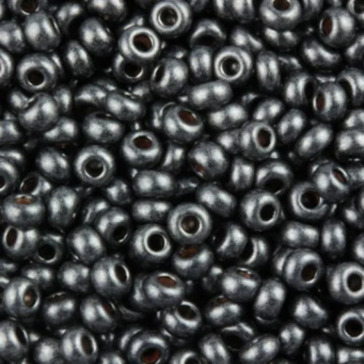 28918 Бисер Preciosa серый, крашенный из середины, прозрачный