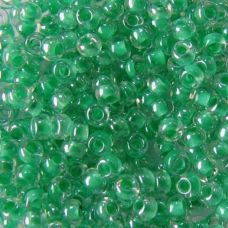 38656 Бисер Preciosa стеклянный со светло-зелёным прокрасом глазурь терра
