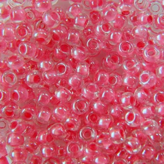 38698 Бисер Preciosa стеклянный с розовым прокрасом глазурь терра