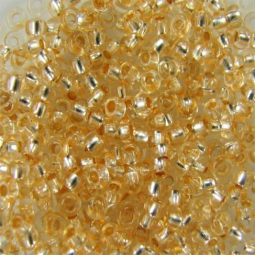 78283 Бисер Preciosa сольгель бледный стеклянный светло-янтарный с серебрянным прокрасом