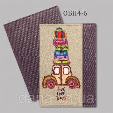 ДАНА-ОПБ4-6 Фиолетовый. Обложка на паспорт для вышивки бисером.