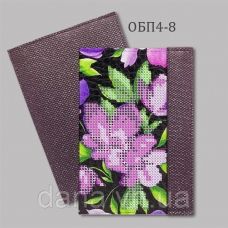 ДАНА-ОПБ4-8 Фиолетовый. Обложка на паспорт для вышивки бисером.